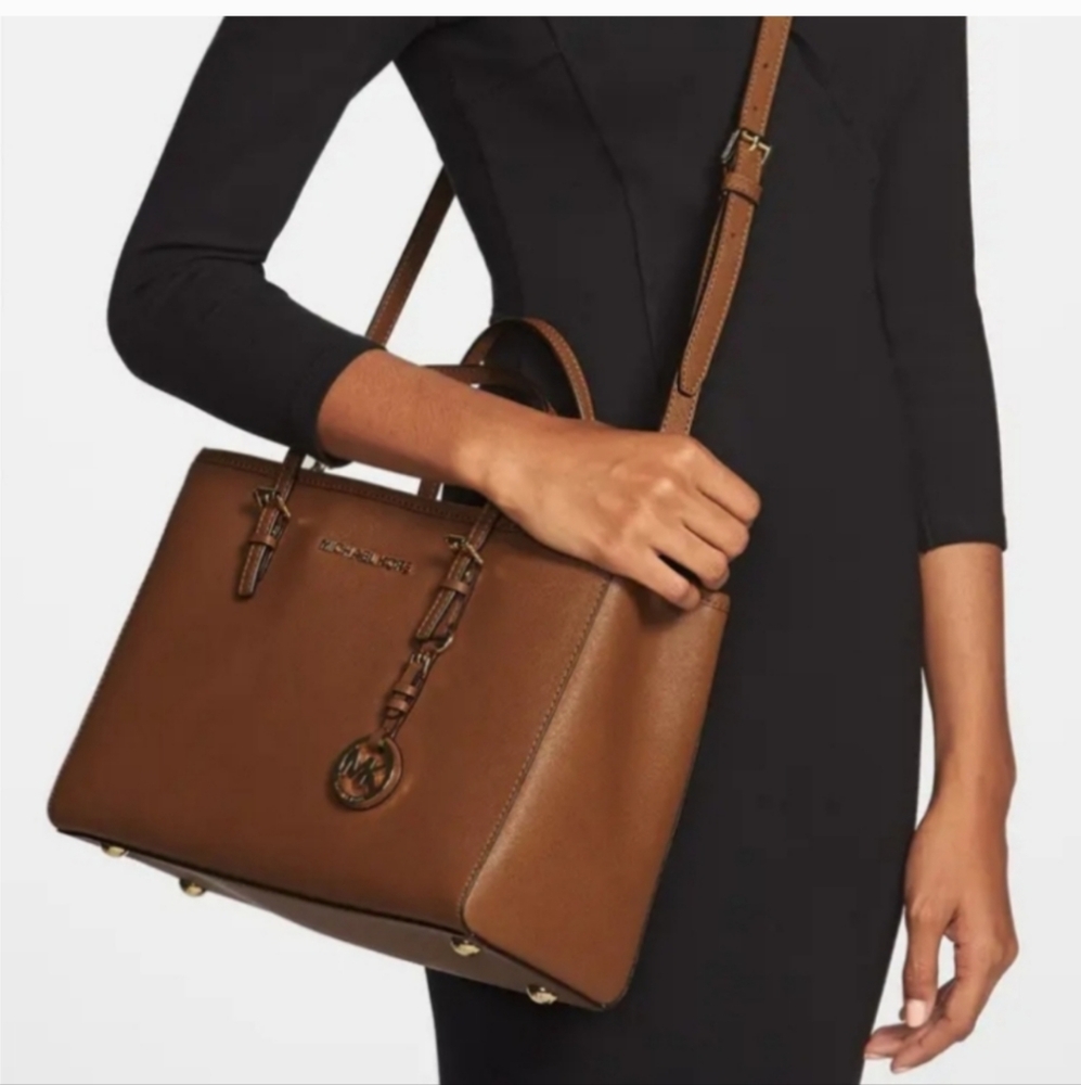 Michael kors MK Jet Set EW EX Large Saffiano leather handbag East West Travel - Picture 2 of 10